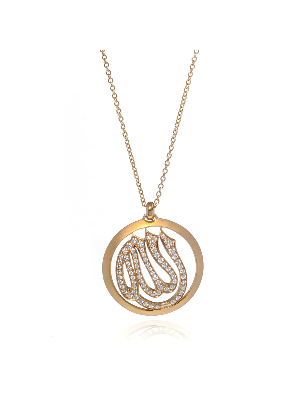18K Yellow Gold Diamond Pendant Necklace D31793