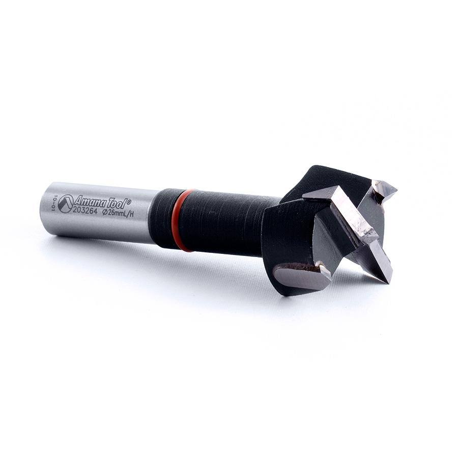 Carbide Tipped Hinge Boring Bit 26mm D x 70mm Long x 10mm Shank C638026