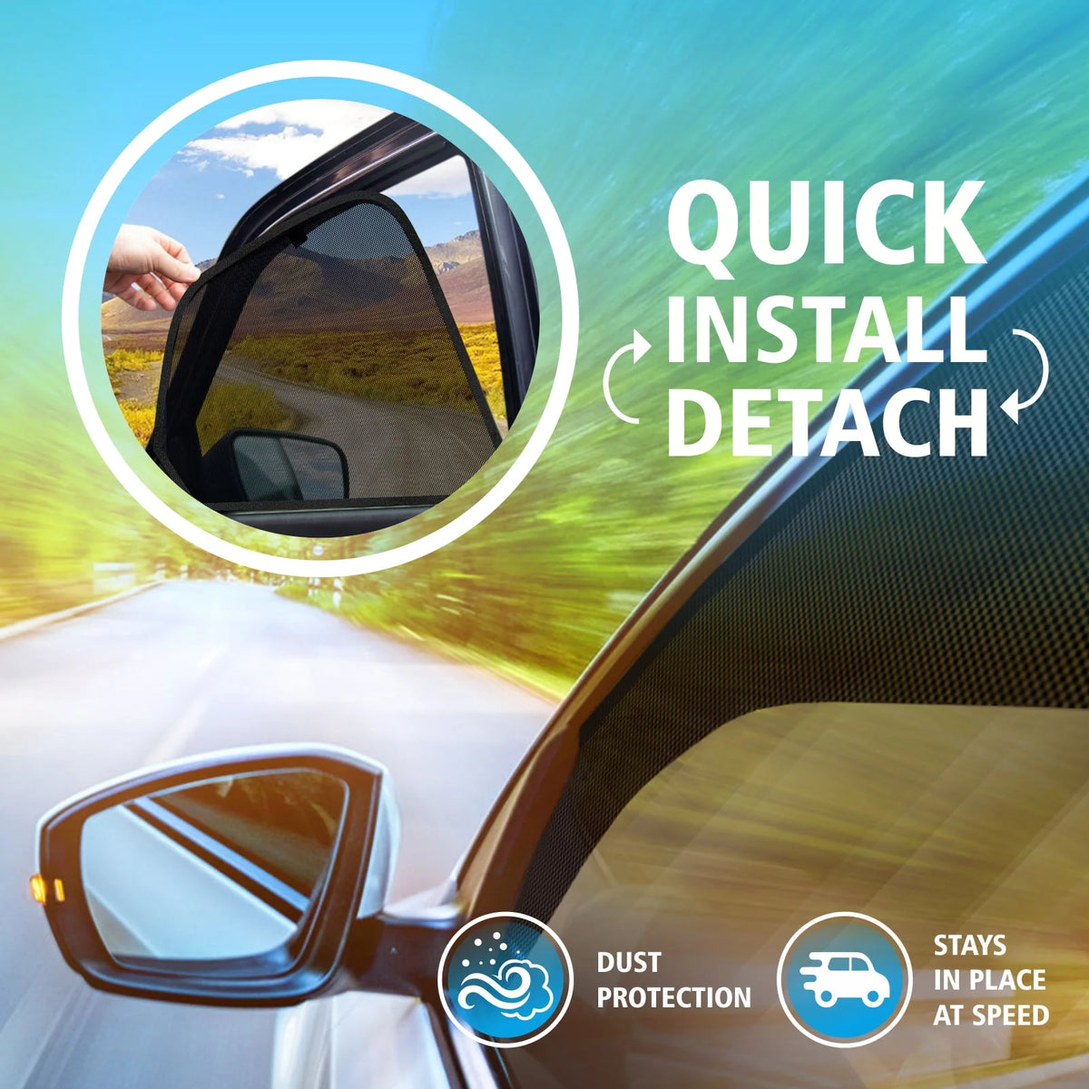 Magnetic Car Window Sunshade 4 Pc. Set X322