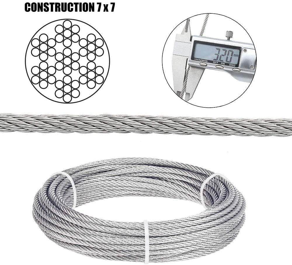 1/8 Cable Railing Kit with 400ft Stainless Steel Cable Wire S3812