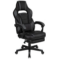 Black Gray Ergonomic Reclining Gaming Chair with Footrest S8769
