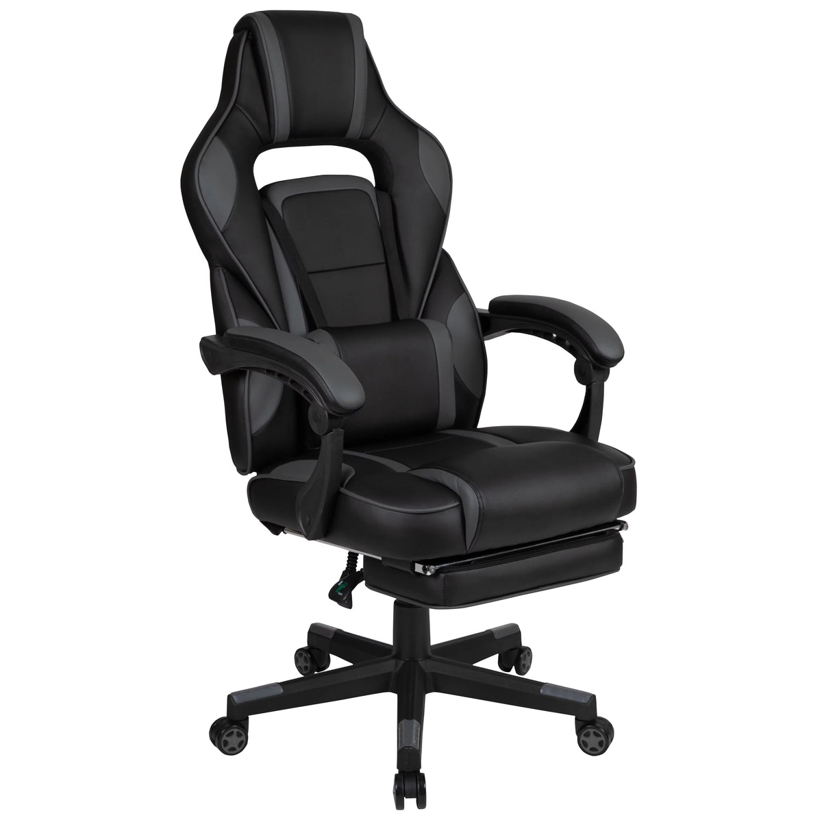 Black Gray Ergonomic Reclining Gaming Chair with Footrest S8769