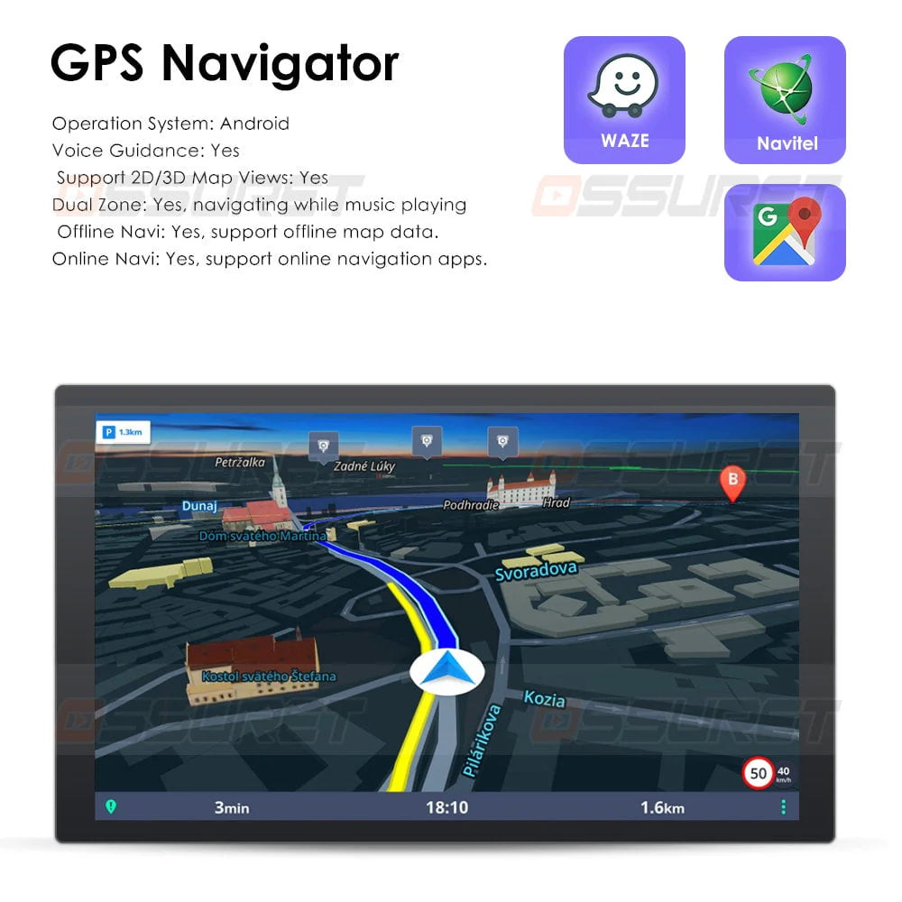 Android 12 Car Stereo GPS Navigation 2+32GB Radio Head Unit G914