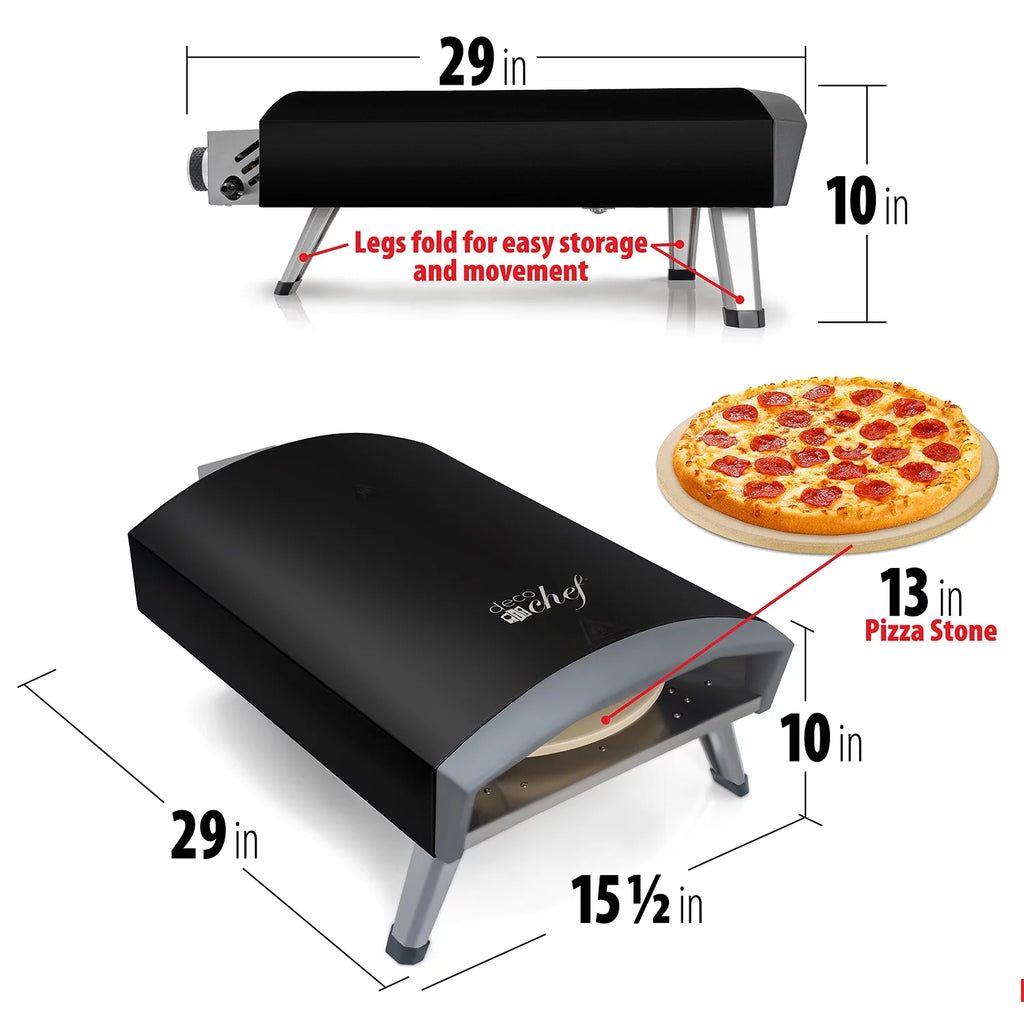 Black Portable Gas Pizza Oven S1668
