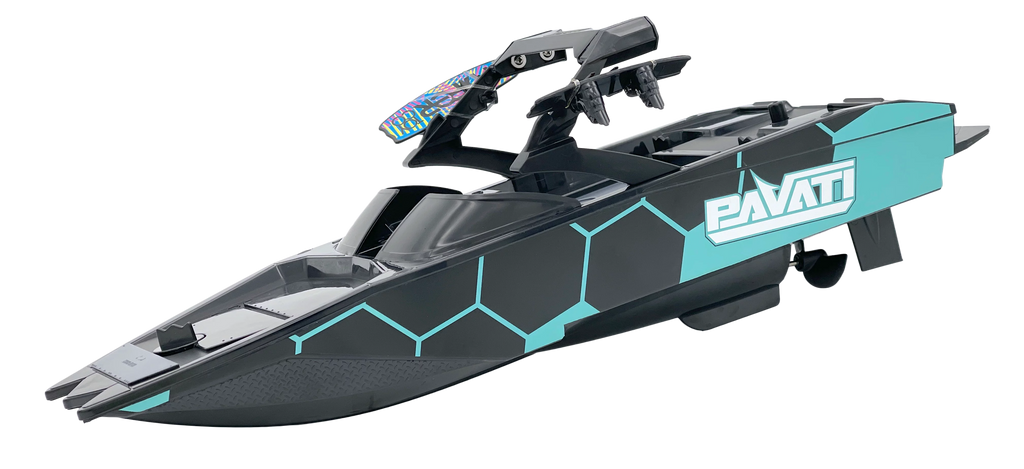 1:18 Electric Blue and Black Remote Control Wakeboard Boat S7349