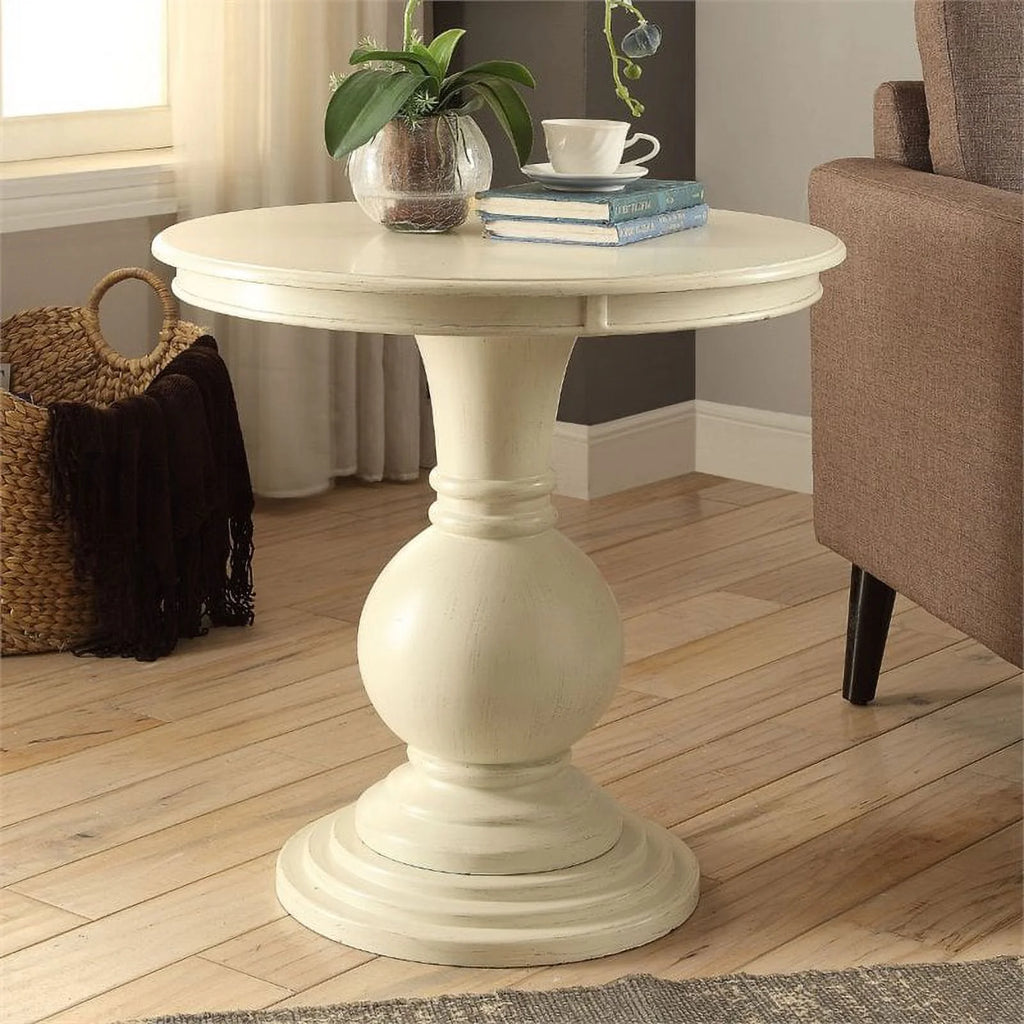 Antique White Pedestal Table E65727