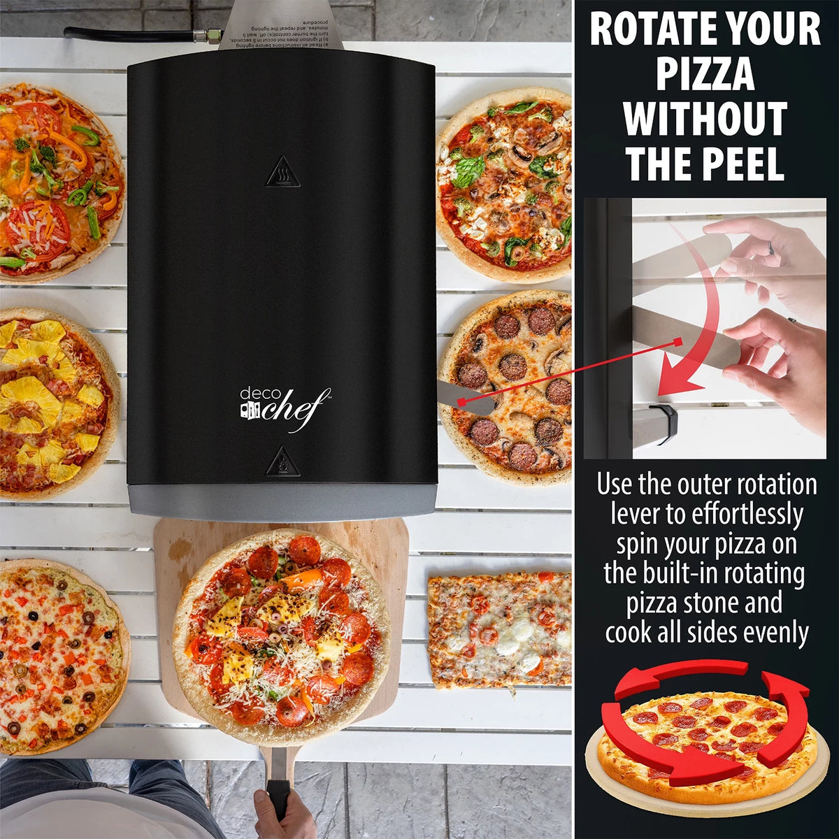 Black Portable Gas Pizza Oven S1668