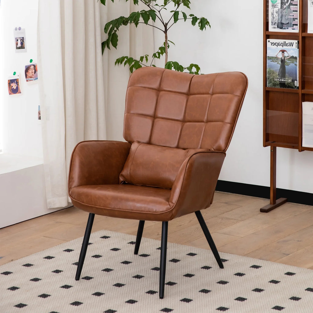 Bonded Leather Armchair with Metal Legs G18932