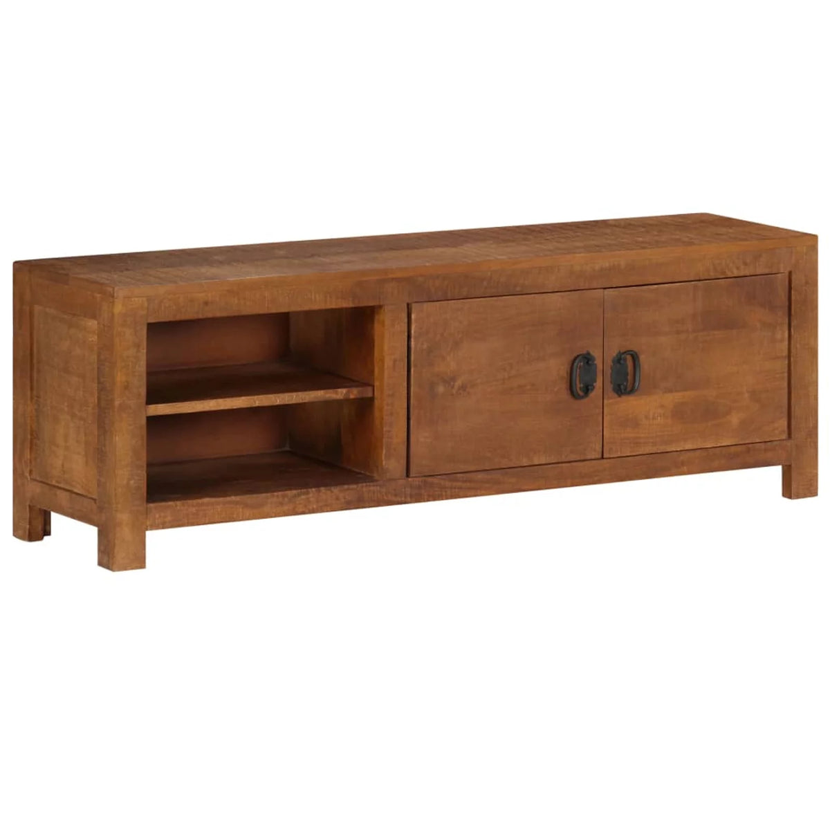 Mango Wood TV Stand with Cabinet and 2 Storage Compartments T581