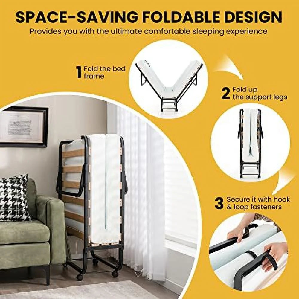 Folding Bed with 4 Inch Memory Foam Mattress N250646