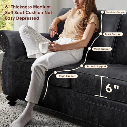 3-Seater Sofa with Removable Cover and Solid Wood Frame C7192
