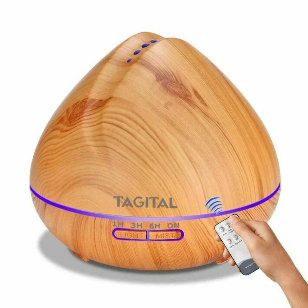 550ml Wood Grain Ultrasonic Cool Mist Aroma Essential Oil Diffuser X68156