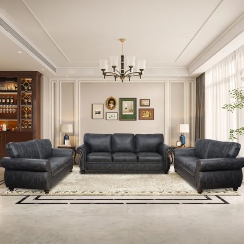 3-Seater Sofa with Removable Cover and Solid Wood Frame C7192