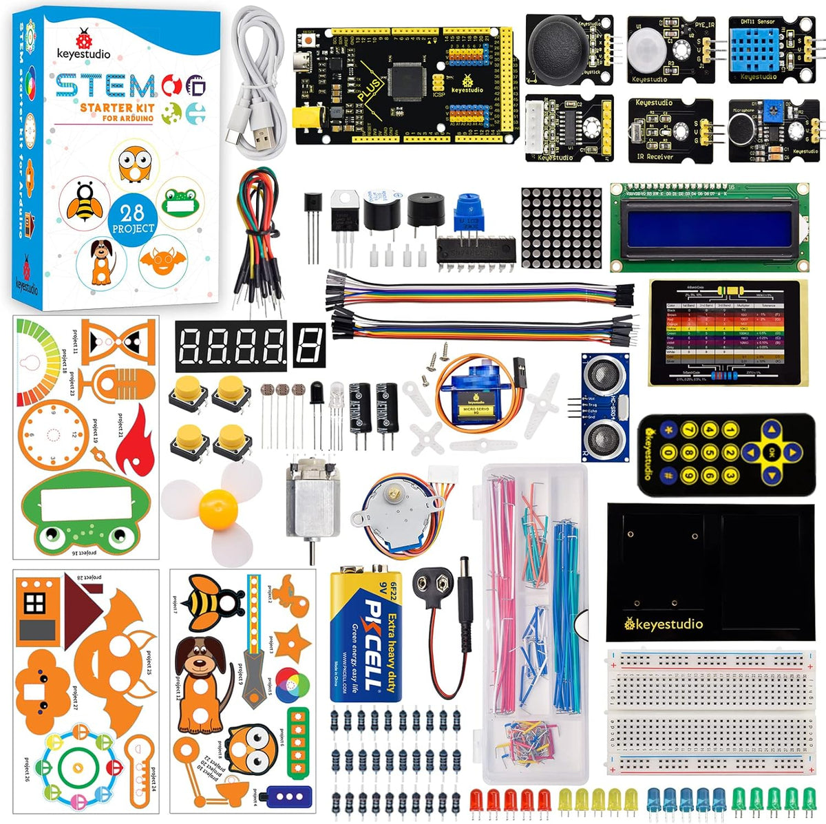 Starter Kit for Arduino MEGA Plus 2560 Board, Electronics Kit, Pack of 2 Y459326