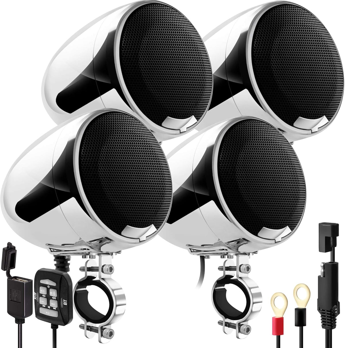 1200W Waterproof Bluetooth Motorcycle Stereo 4 Speakers Audio System Q747932