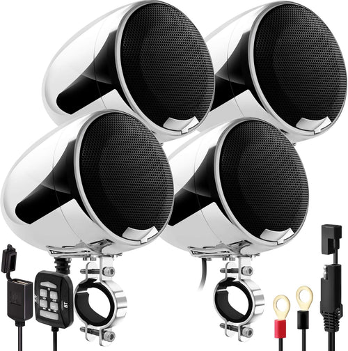 1200W Waterproof Bluetooth Motorcycle Stereo 4 Speakers Audio System Q747932