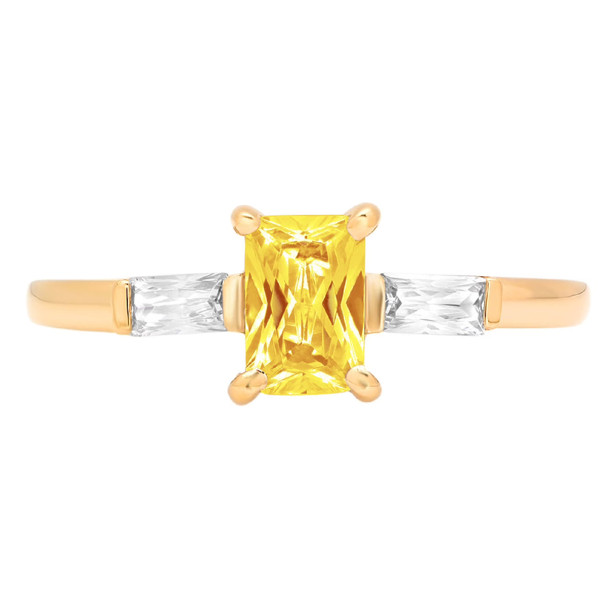 14k yellow gold 3 stone ring size 7 G75580