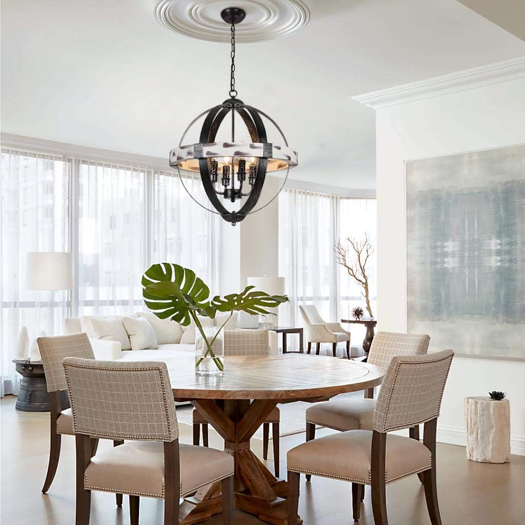 Black Wrought Iron 4 Light Chandelier T719