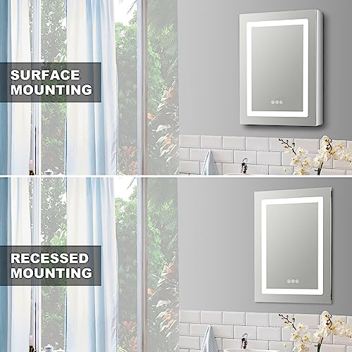 20 X 26 LED Medicine Cabinet with Mirror T248644