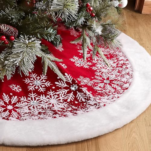 48 Inches Red Velvet Christmas Tree Skirt S79012