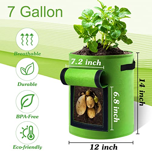2 Pack 7 Gallon Potato Grow Bags with Handles and Access Flap Z675849