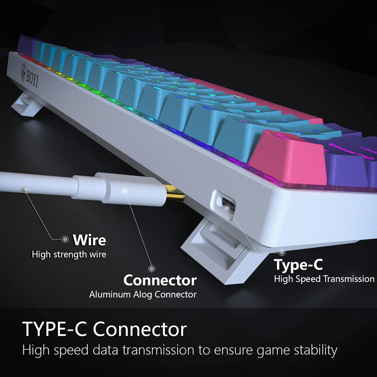 60% Mechanical Gaming Keyboard with Cherry MX Blue Switch O66042