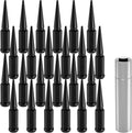 24 PCS Black Anti Theft Spike Lug Nuts 1/2"-20 with Key I49929