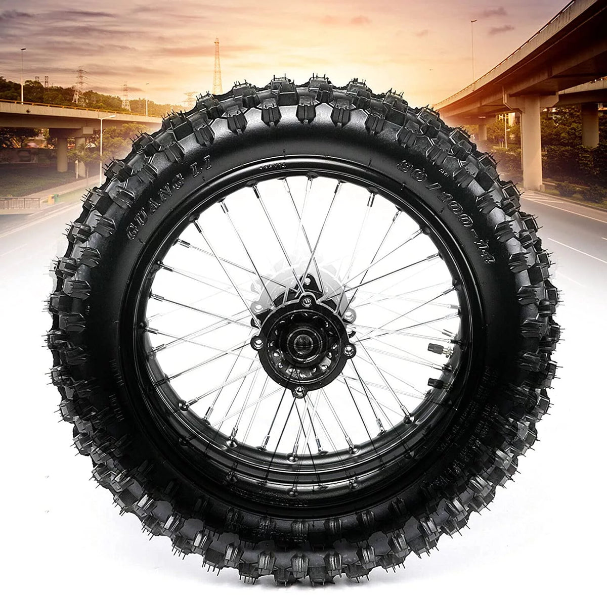 14 90/100-14 Rear Wheel Tire and Rim Inner Tube with 15mm Bearing C387474