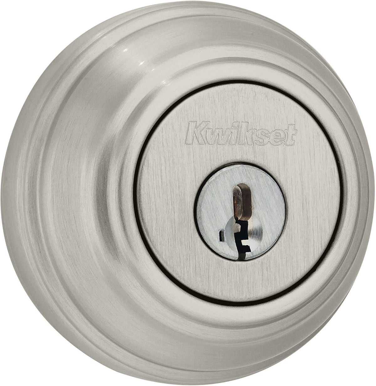Single Cylinder Satin Nickel Deadbolt with SmartKey F654