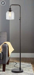 60" 1-Light Black Metal Floor Lamp L35599