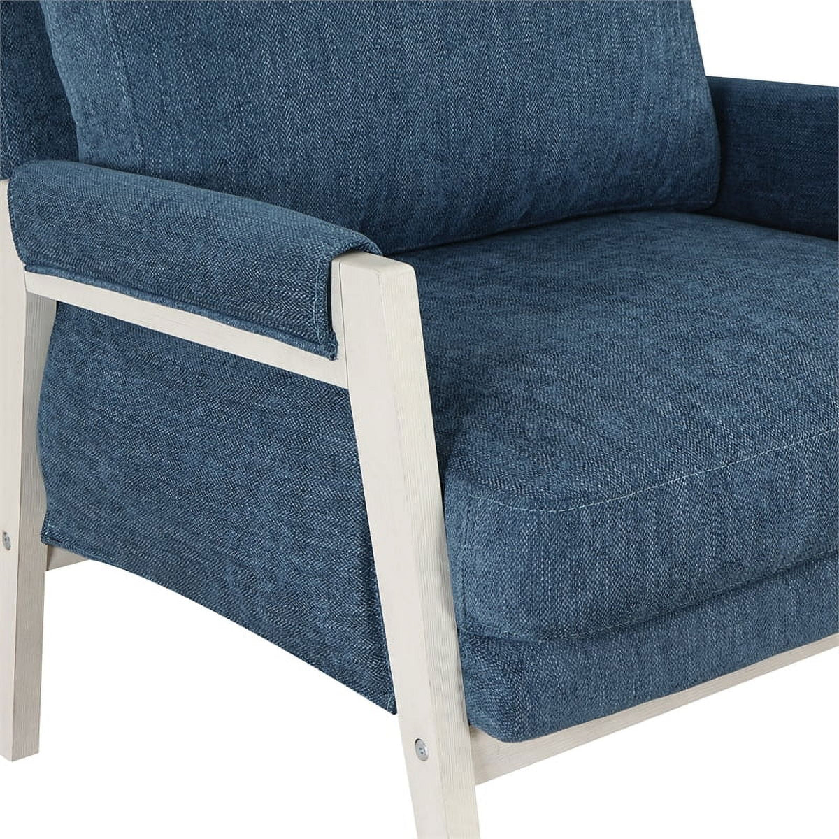 Blue Fabric Wood Frame Armchair K7279
