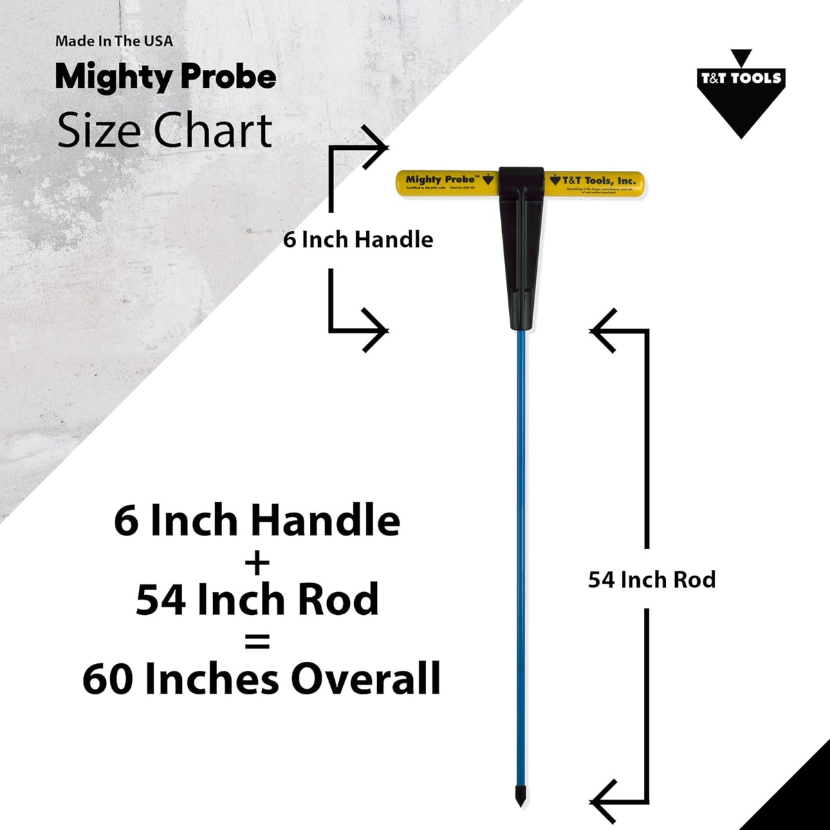 Insulated Metal Soil Probe with T-Handle Steel Rods Y4373