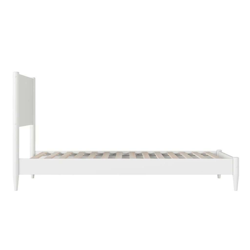 Twin XL Wood Low Profile Platform Bed in White O1047