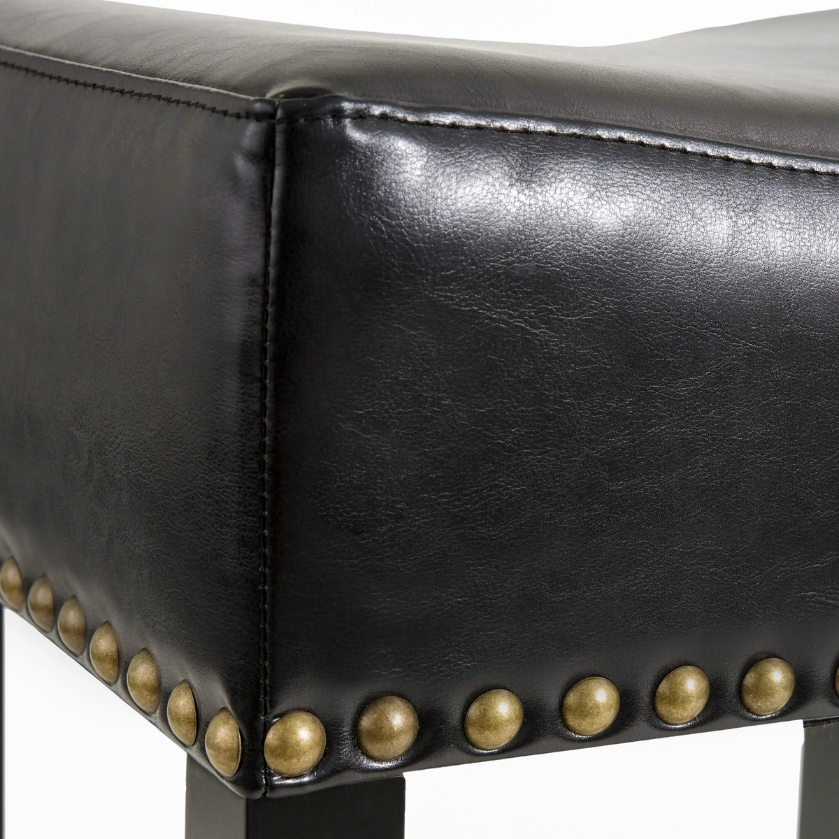 Black Backless Bonded Leather Bar Stool Set of 2 P322412