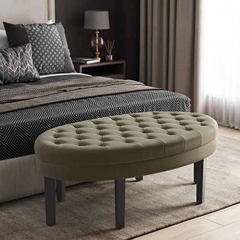 Light Brown Upholstered Ottoman Bench K240
