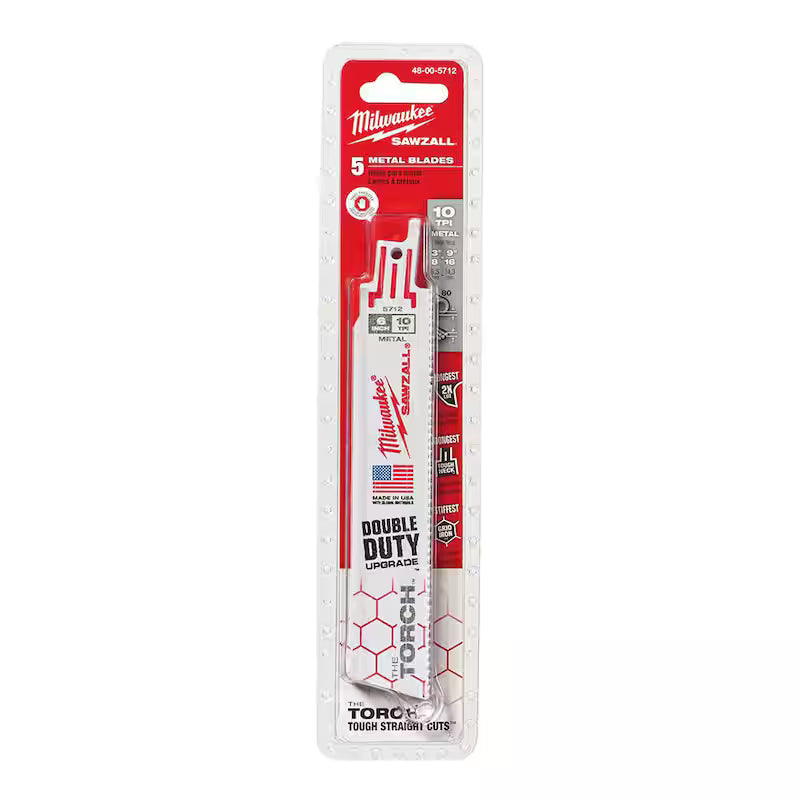 6 in. 10 TPI Reciprocating Saw Blades (5-Pack) R23684
