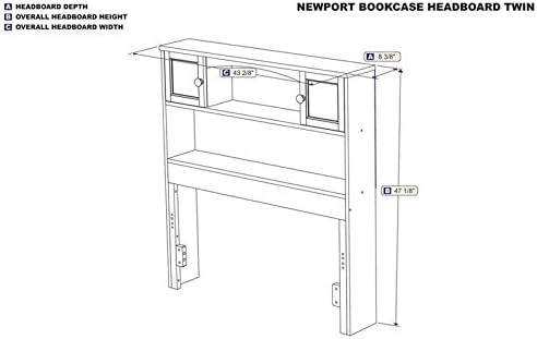 Twin Bookcase Headboard in Walnut B1986