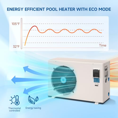 Swimming Pool Heat Pump, 37960BTU, 208~230V/60Hz G59785