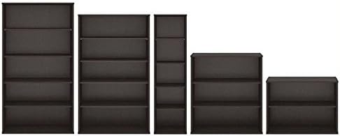 5 Shelf Bookcase in Mocha Cherry Q2846