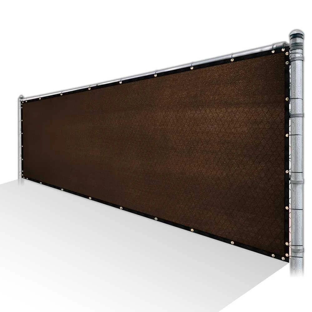 Brown Privacy Fence Screen Mesh with Reinforced Grommets Y105774