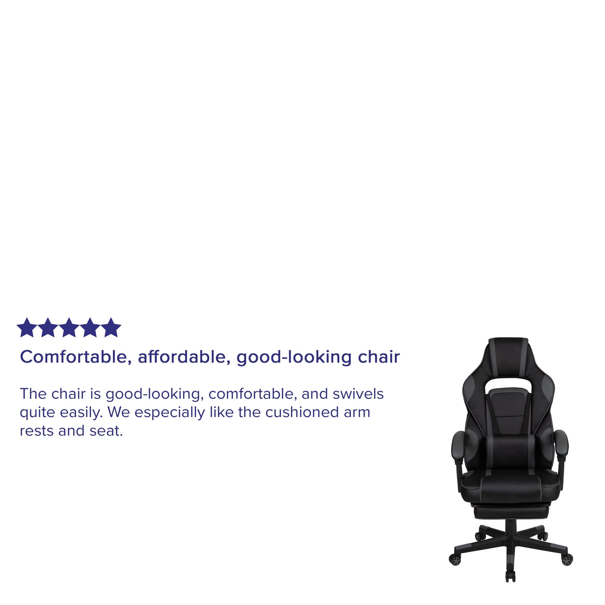 Black Gray Ergonomic Reclining Gaming Chair with Footrest S8769