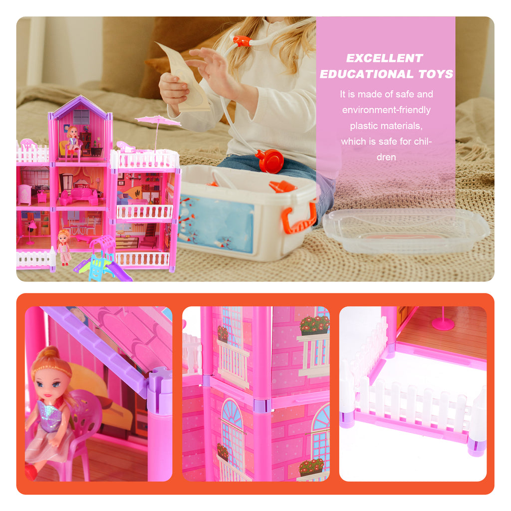Pink Plastic Dollhouse Kit M4725