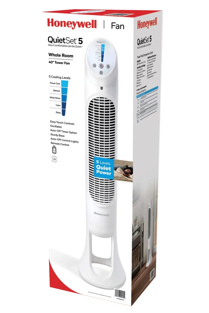 Black QuietSet Oscillating Electric Tower Fan N286