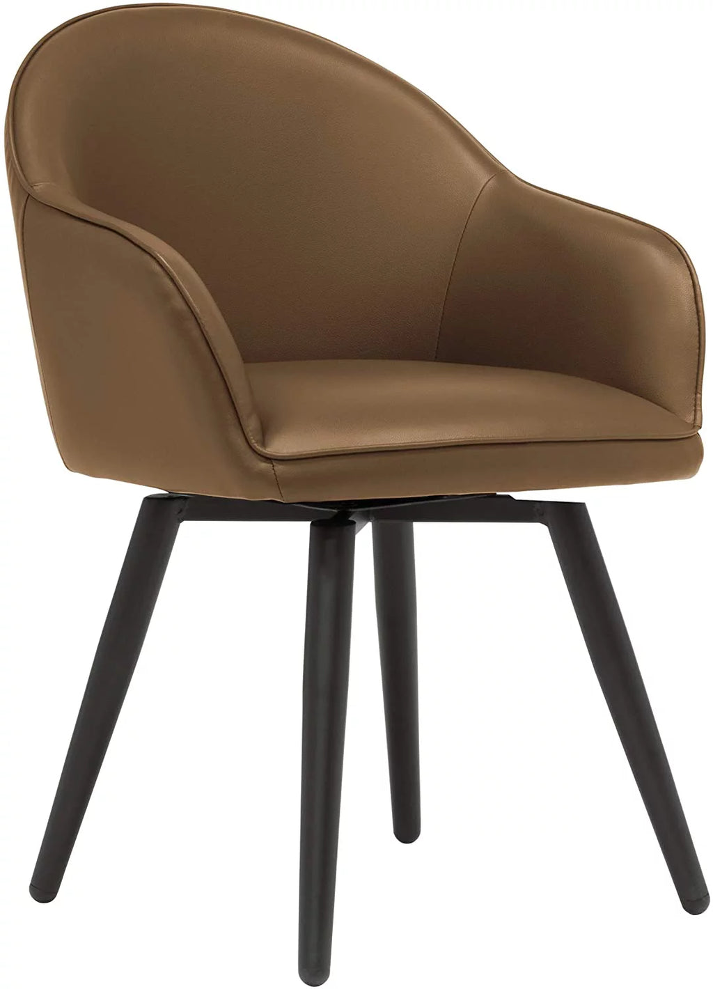Caramel Brown Swivel Dining Office Chair with Arms H42994