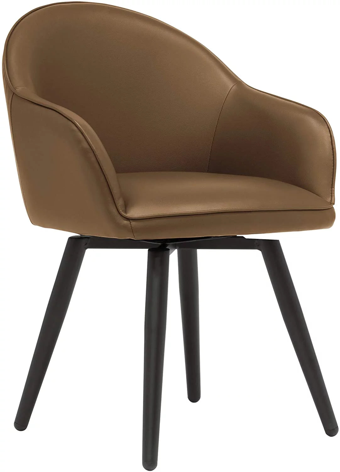 Caramel Brown Swivel Dining Office Chair with Arms H42994