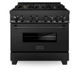 36 in. Gas Burner Electric Oven Black Stainless Steel N772
