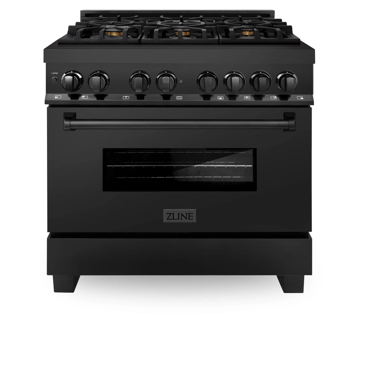 36 in. Gas Burner Electric Oven Black Stainless Steel N772