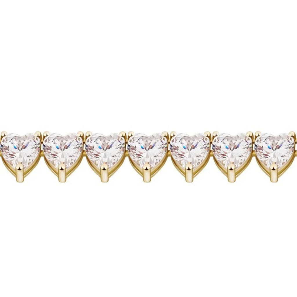 14K Yellow Gold Tennis Necklace W376