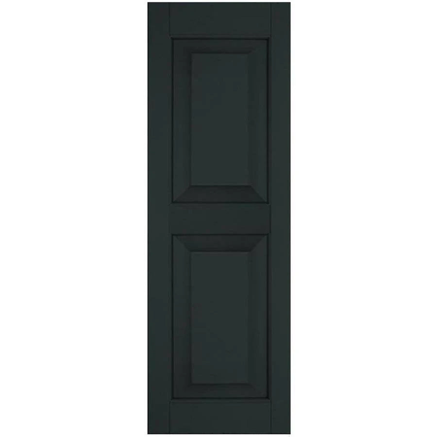 Dark Green Real Wood Pine Raised Panel Shutters Pair I730049