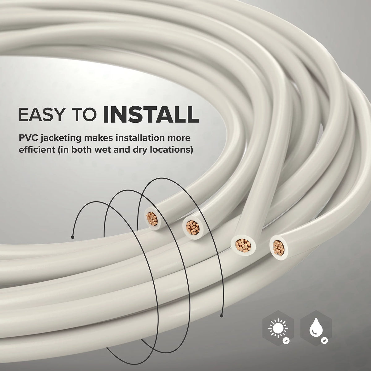 50 Feet 14 AWG White Insulated Stranded Copper THHN THWN Wire X38391
